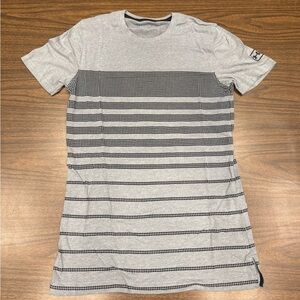 Under Armour Gray and Black Striped Tee
